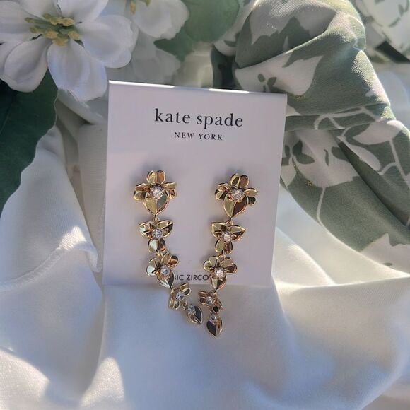 Kate Spade Precious Pansy Linear Earrings - Picture 3 of 3